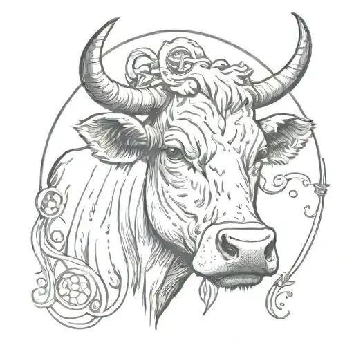 Angelic Cow Head With Halo