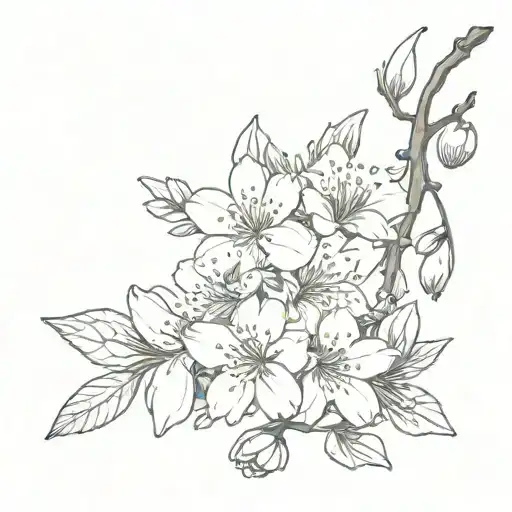 Cherry Blossom Branch Intertwined