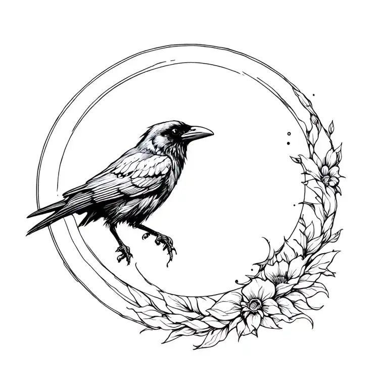 Raven With The Moon Cycles