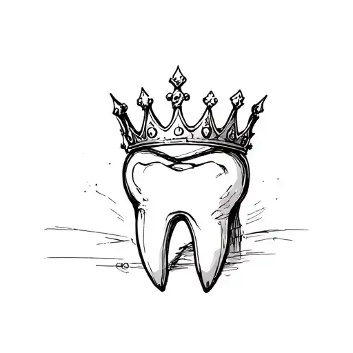 Tooth With A Crown On It