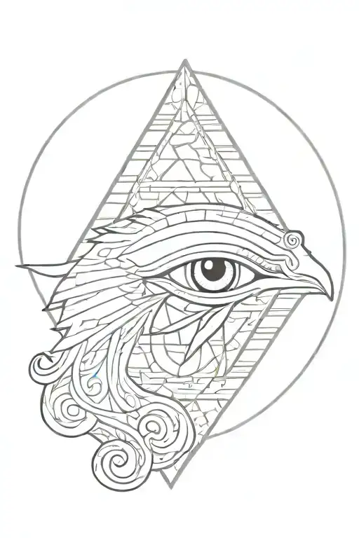Eye Of Horus And Sphinx