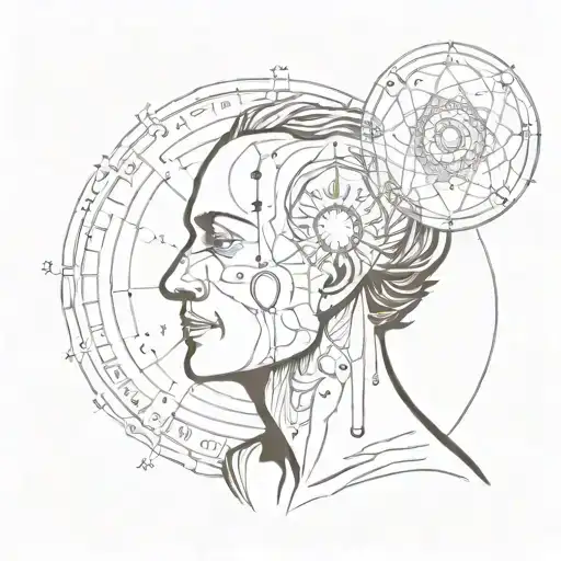 A Sketch Of A Psychologist Analyzing The Cosmos With A Third Eye