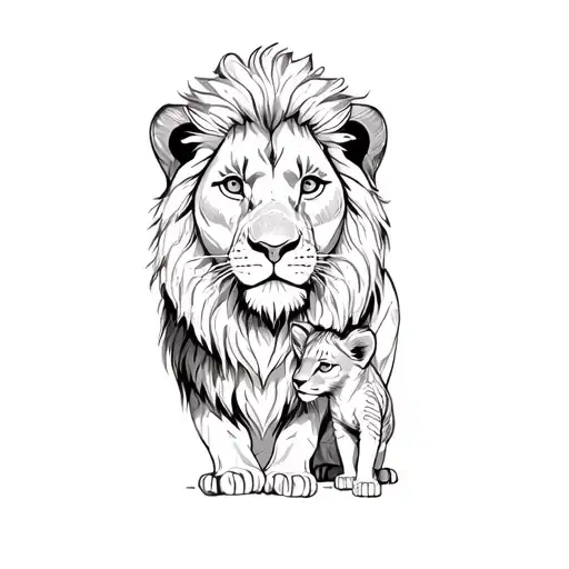A Lion And A Cub