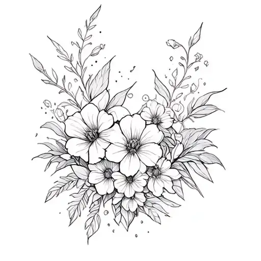 Hidden D Initlal With Flowers Blooming