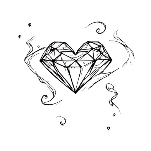 Small Feminine Diamond And Heart