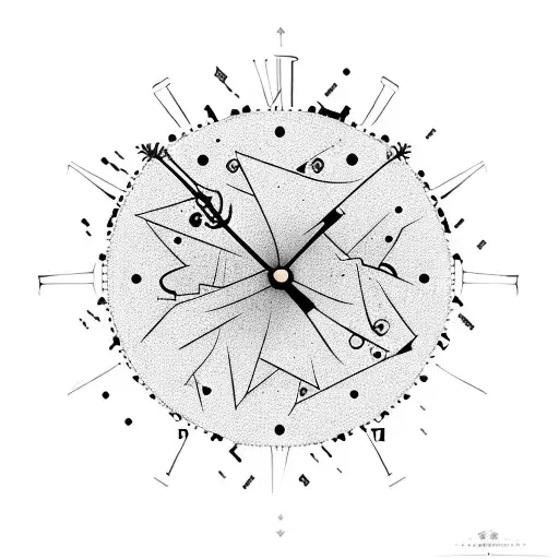 Shattered Clock Face With Clockwork