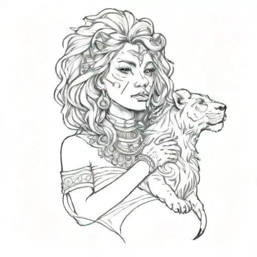A Woman And A Lion