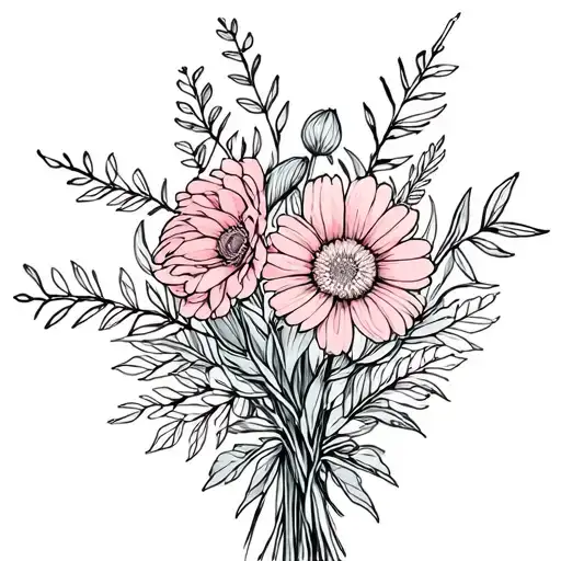 July August November Birth Flower Bouquet