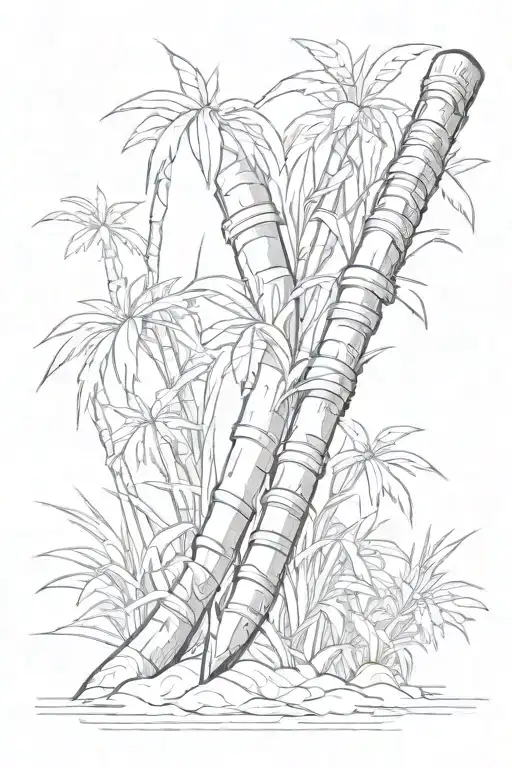 Sugar Cane Crossing Over Machete