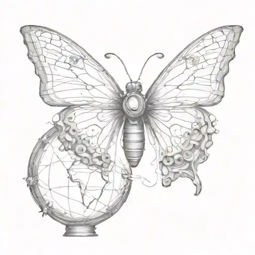 Butterfly With Globe Surrounded
