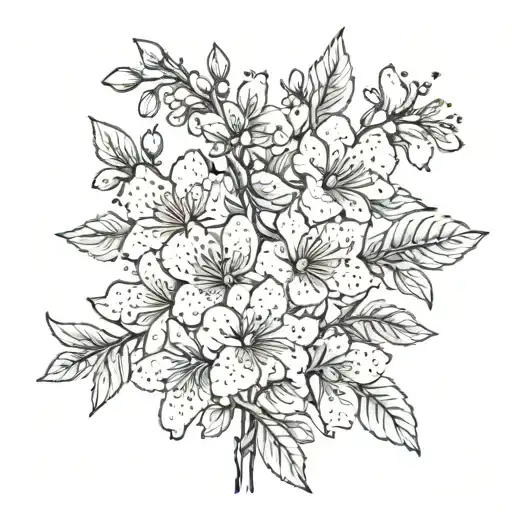 Hawthorne And Cherry Blossom Flower