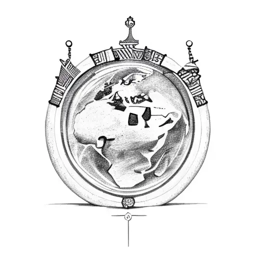 Africa Continent Shape With Female Crown At Top