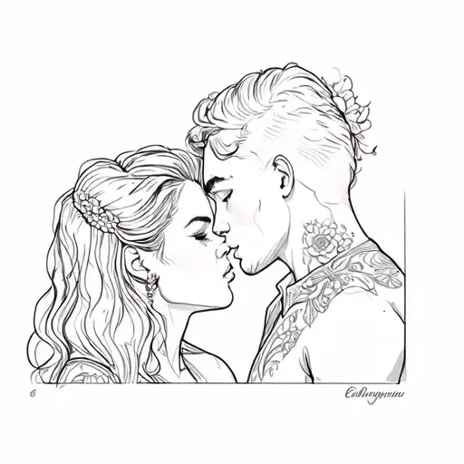 A Man And Woman Kissing