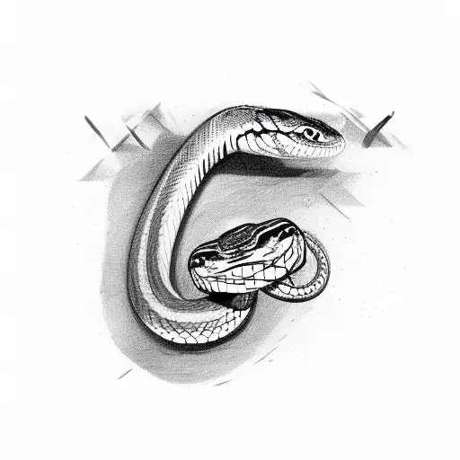 Snake Wrapping Around Semi Colon