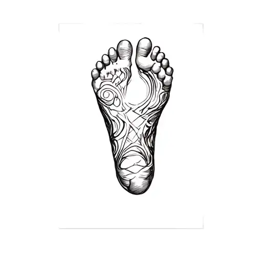 Baby Foot Prints Forming The Shape