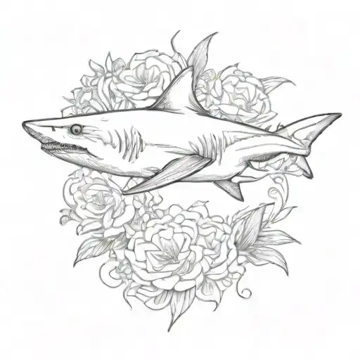 Shark And Flowers