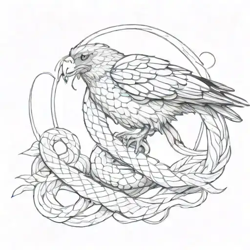 Snake Wrapping Crow