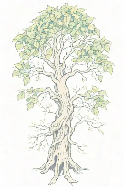 Half Sleeve Morton Bay Fig Tree With Roots