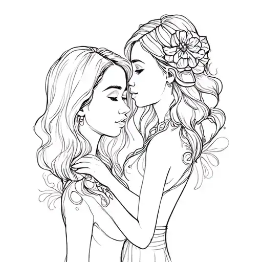 Paired Tattoo For Mom And Daughter