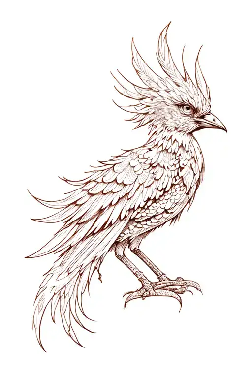 Unalome With Phenix Bird