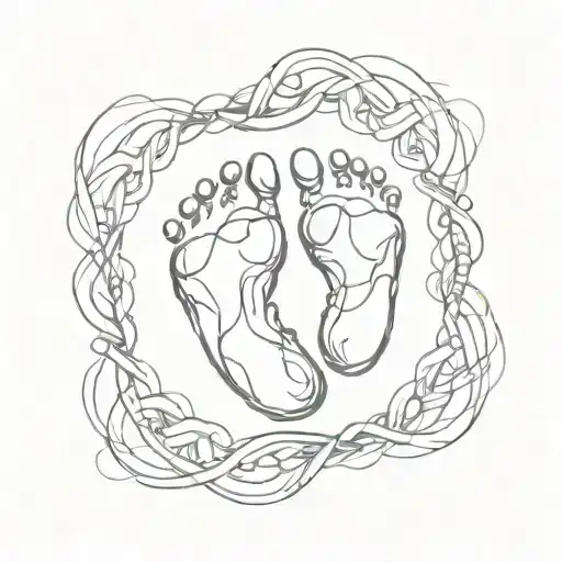 Baby Footprint Intertwined
