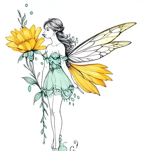 A Fairy On A Mustard Flower