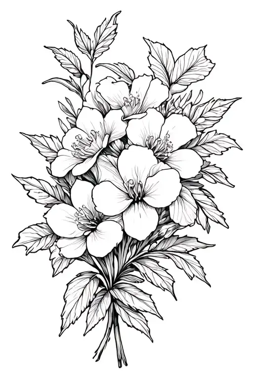 Honeysuckle Flowers In A Bouquet