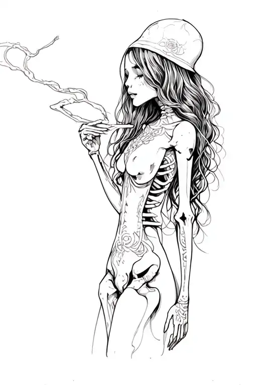 Skeloton Holding Girl