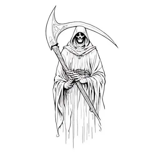 A Grim Reaper Holding A Scythe