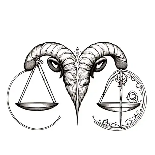 Aries And Libra Combined Symbol Merging