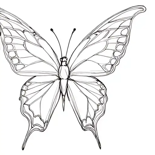 Outline Of Butterfly
