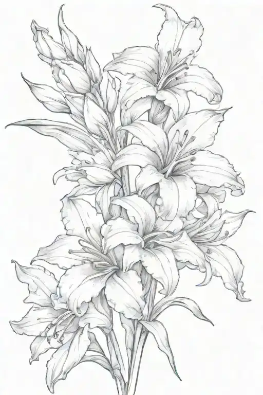 Gladiolus And Daisy Flower