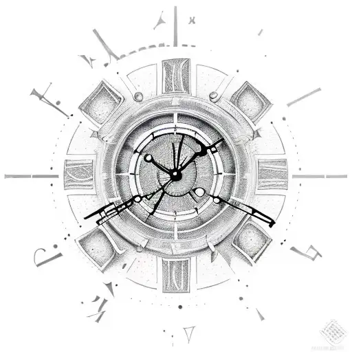 Shattered Clock Face With Gears