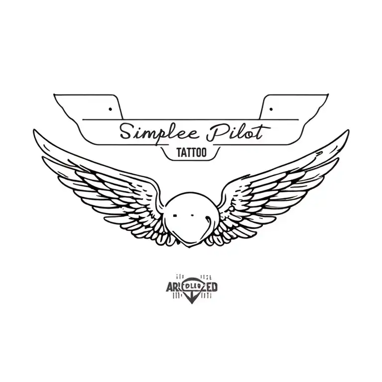 Simple Pilot Wings Badge