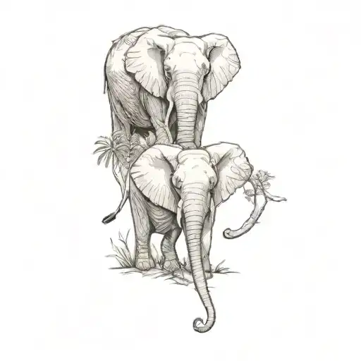 Elephants In The Forest