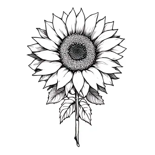 Sunflower Sternum Tattoo For Female