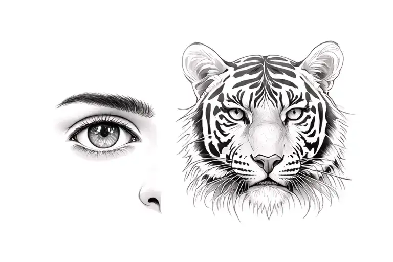 A Tiger And A Woman's Eye