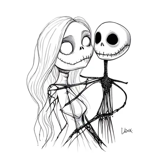Sally And Jack Skellington