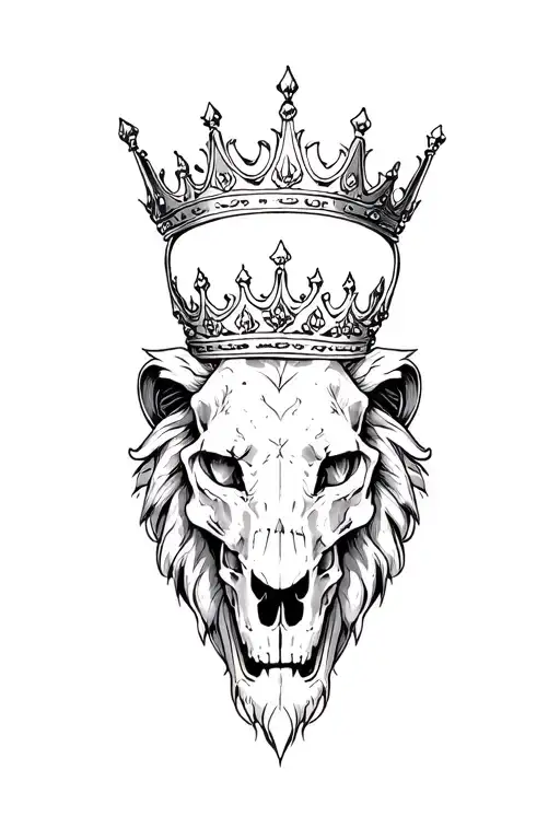 Lion Skull With Crown Made