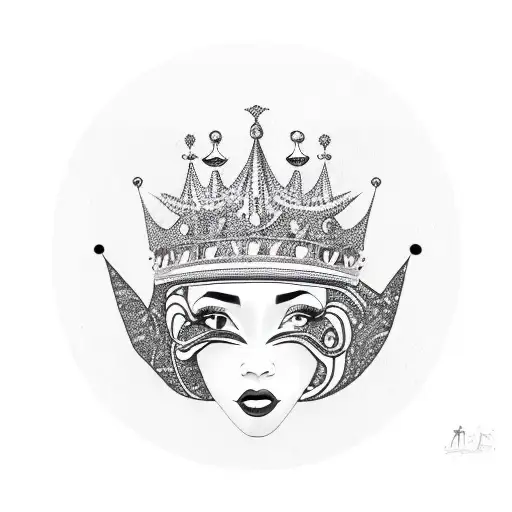 Africa With Female Crown At Top