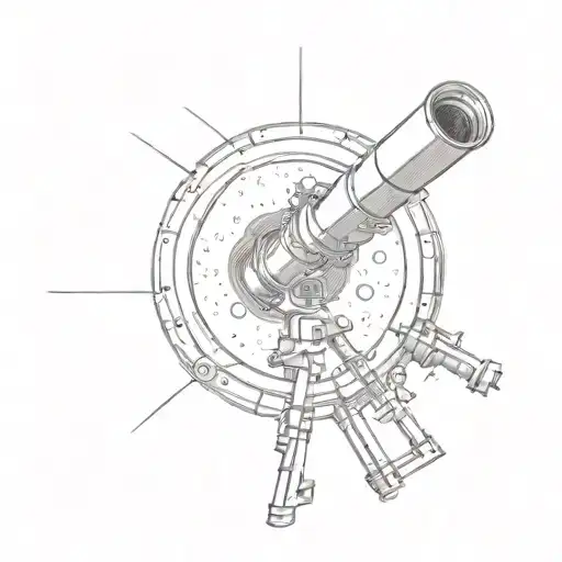 Sketch Of A Telescope Gazing Into A Black Hole
