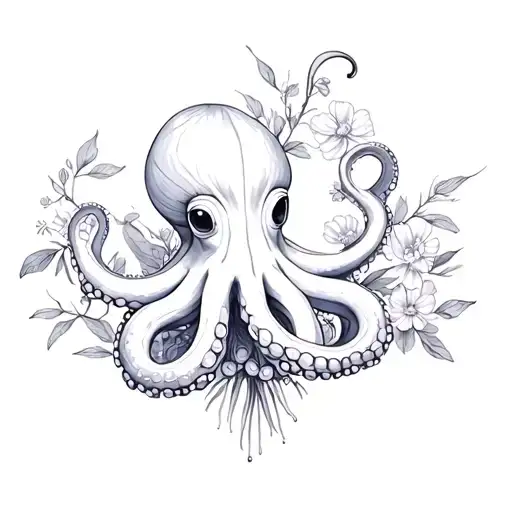Octopus And Flower Bouquet