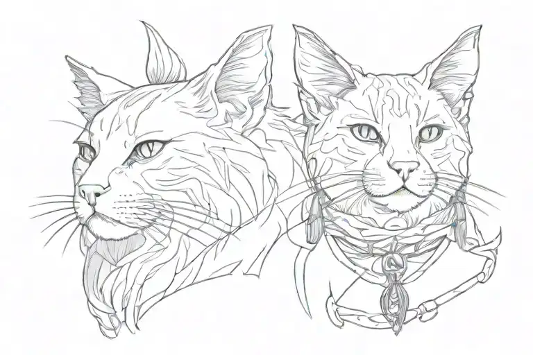 Rogue Short Hair Cat And Long Hair Bard Cat