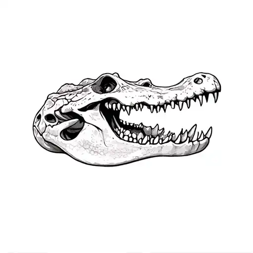 A Crocodile Skull - Stock Image