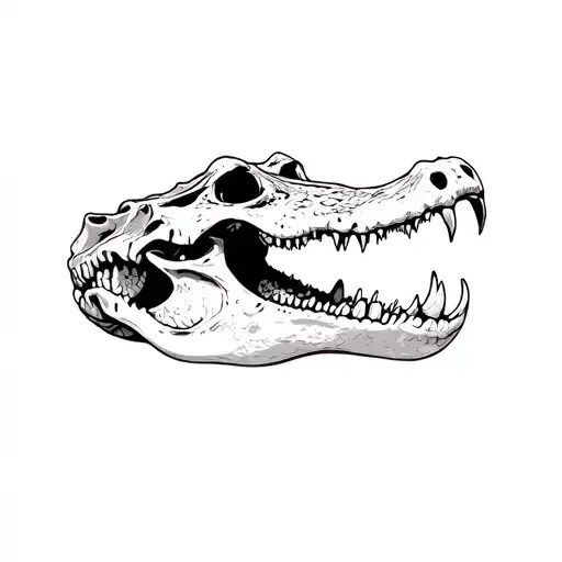 A Crocodile Skull - Stock Image