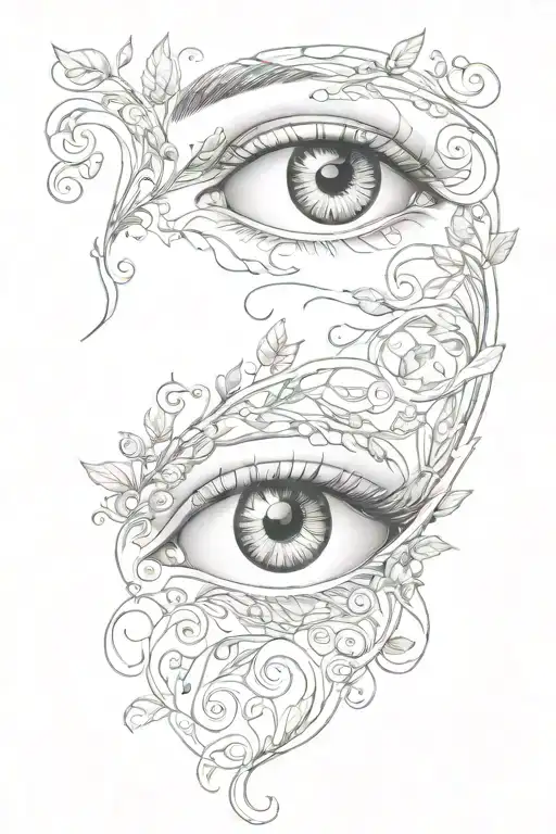 Vine Tendrils Growing Into A Human Eye