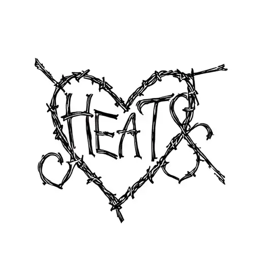 The Word Hearts Spelled With Razor Wire