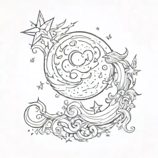 Moon And Stars Intertwined Best Friends