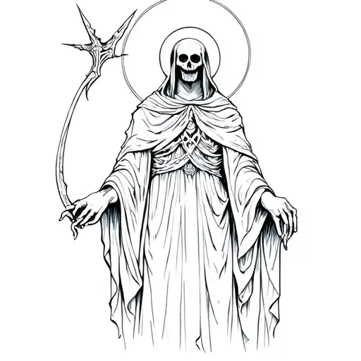 Holy Death Holding A Scyte