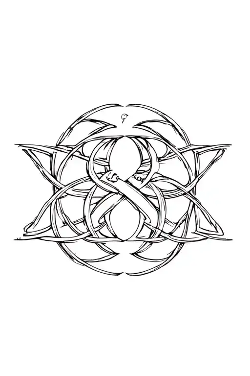 Cancer And Libra Glyph Symbol Intertwined